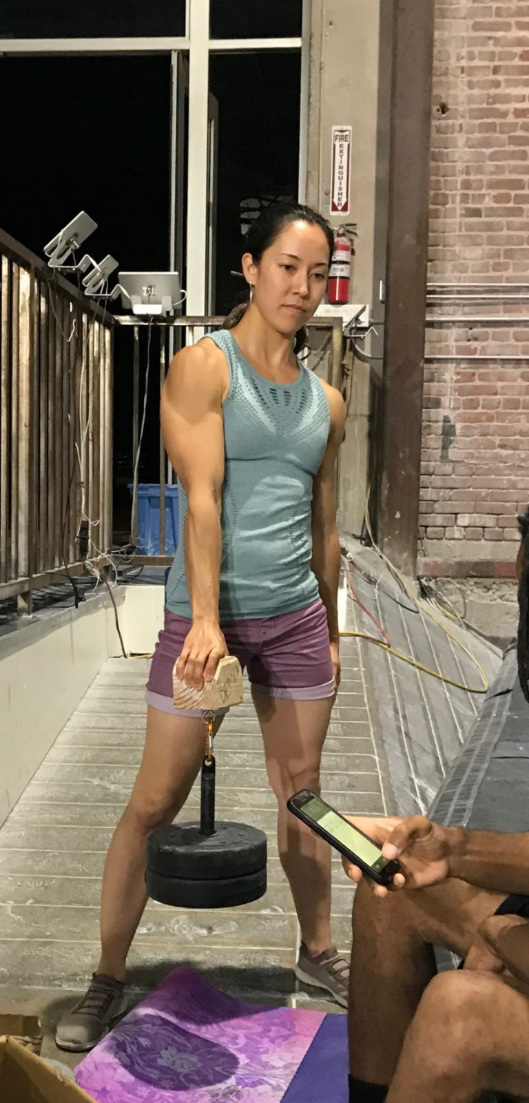 Baboon Athlete Joanna Finton training on Pinch Block 768x1601