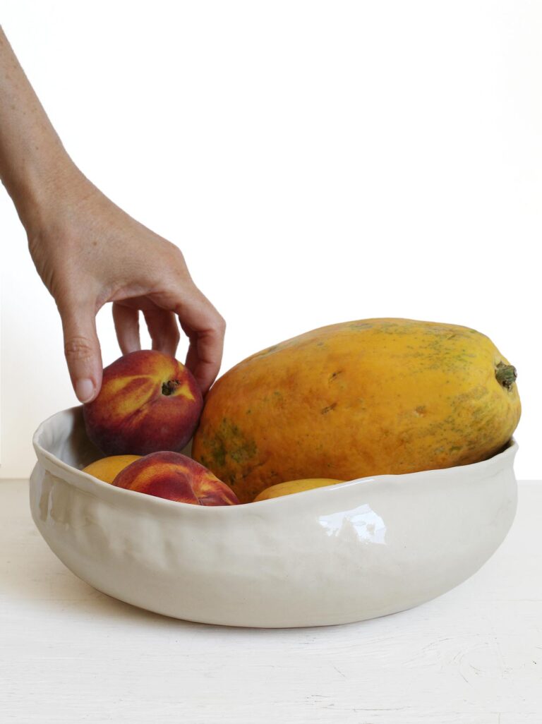 Barro by Lucrecia Pinched White Large Bowl 768x1026