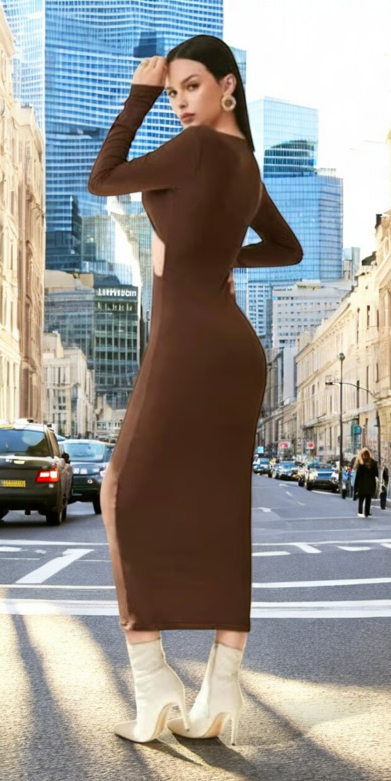 Knit Cut Out Bodycon Dress4 Photoroom