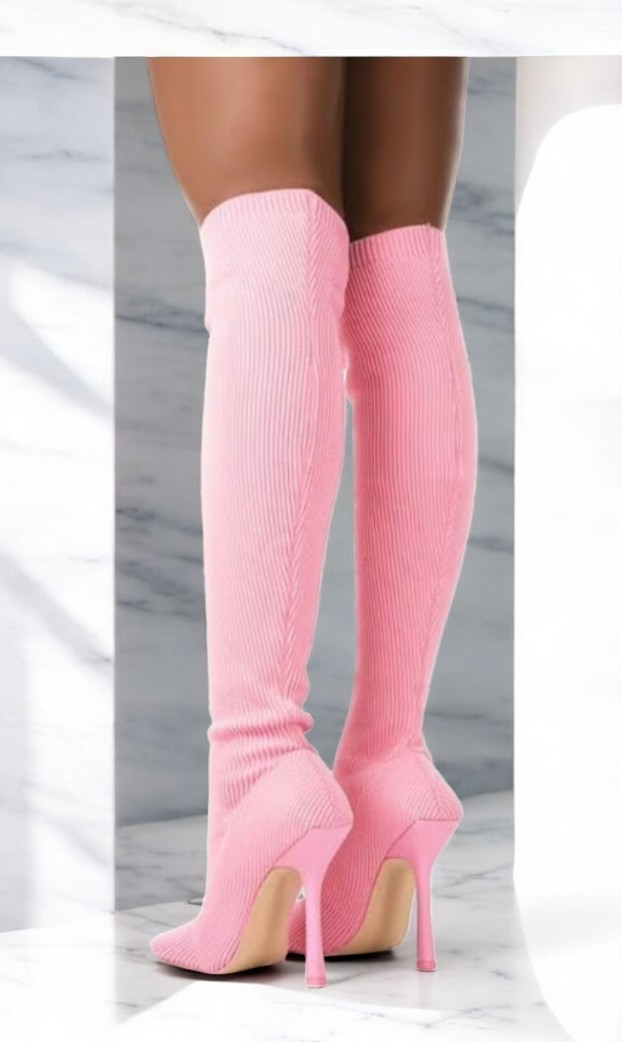 Pink Over The Knee Heeled Boots3 Photoroom